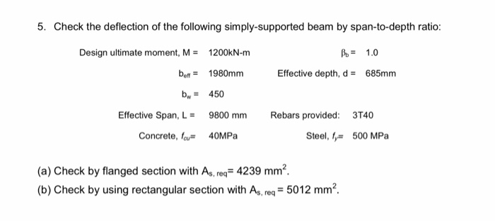 Solved 5. Check the deflection of the following | Chegg.com