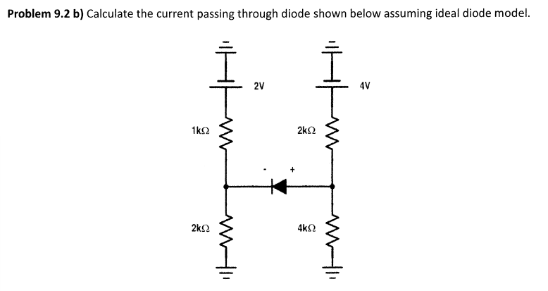 Solved Problem 9.2 b) Calculate the current passing through | Chegg.com