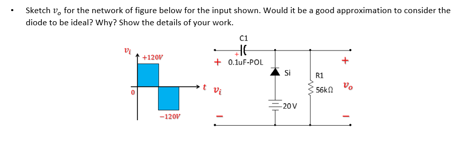 Solved Sketch V, For The Network Of Figure Below For The | Chegg.com