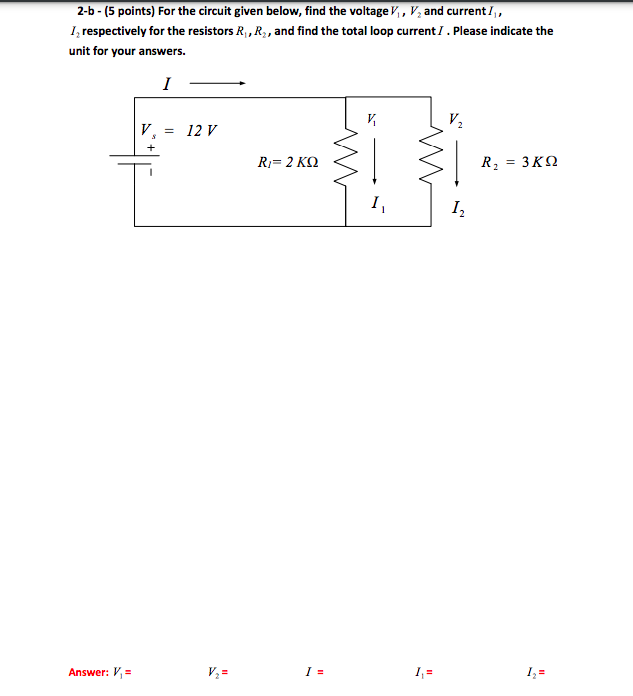 Solved 2-b - (5 points) For the circuit given below, find | Chegg.com