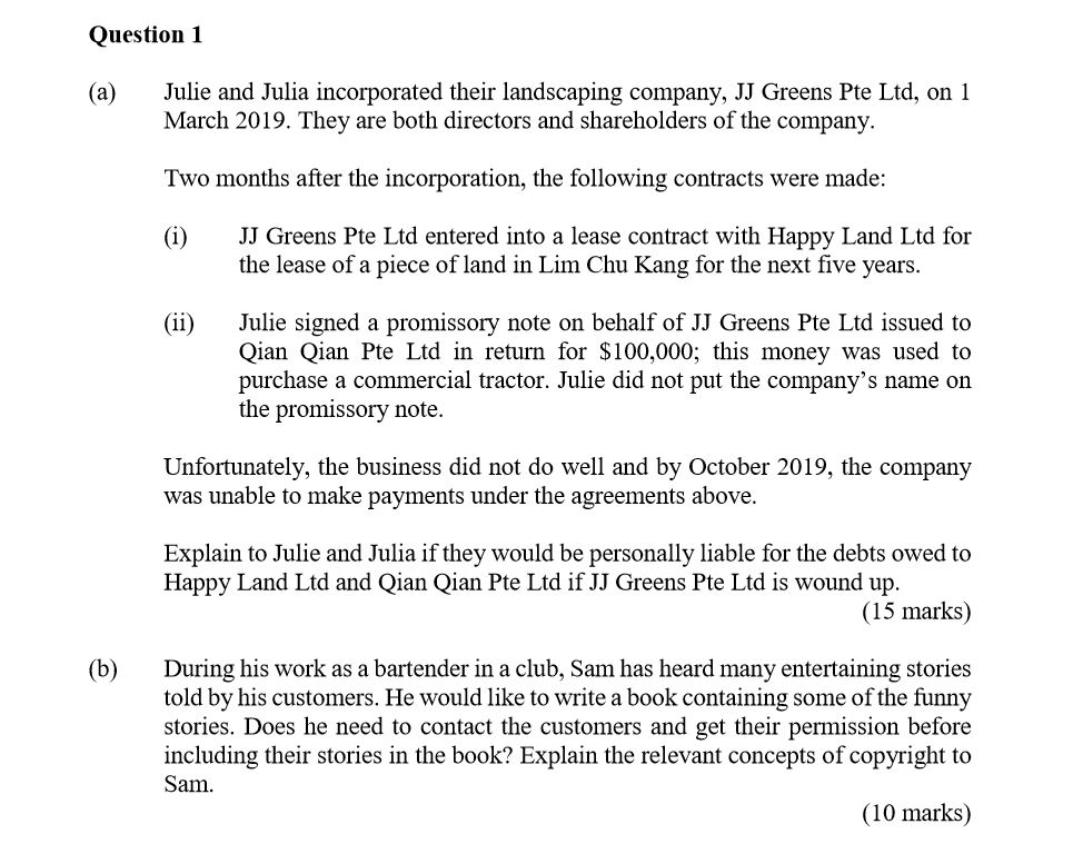 Question 1 A Julie And Julia Incorporated Their Chegg Com