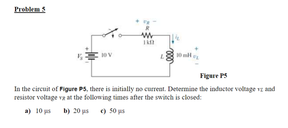 Solved Problem 5 ree P5 In the circuit of Figure P5, there | Chegg.com
