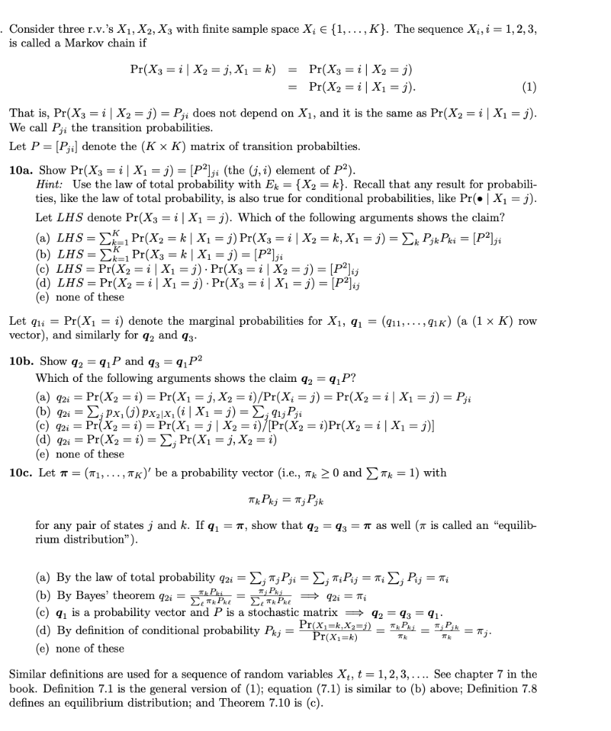 Solved Consider three r.v.'s X1, X2, X3 with finite sample | Chegg.com