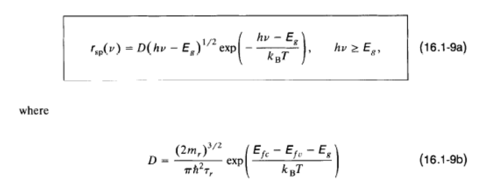 Solved Electroluminescence Spectral Linewidth (a) Show that | Chegg.com