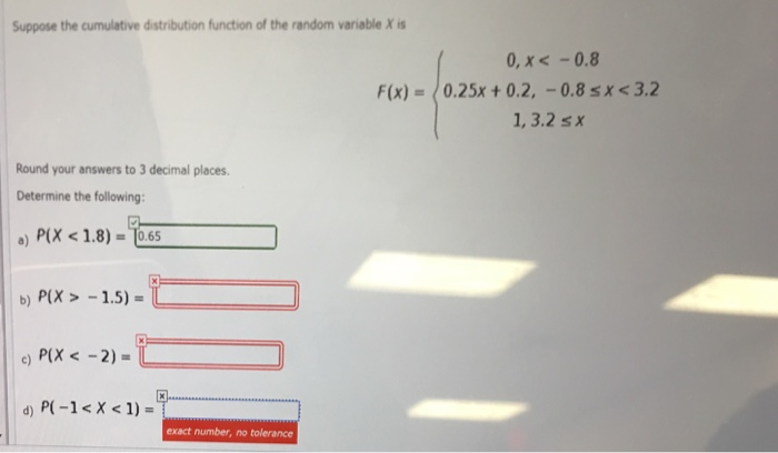 Solved Suppose the cumulative distribution function of the | Chegg.com