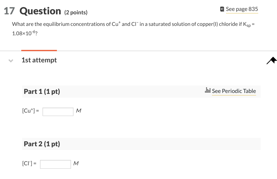 Solved What are the equilibrium concentrations of Cu+ and | Chegg.com