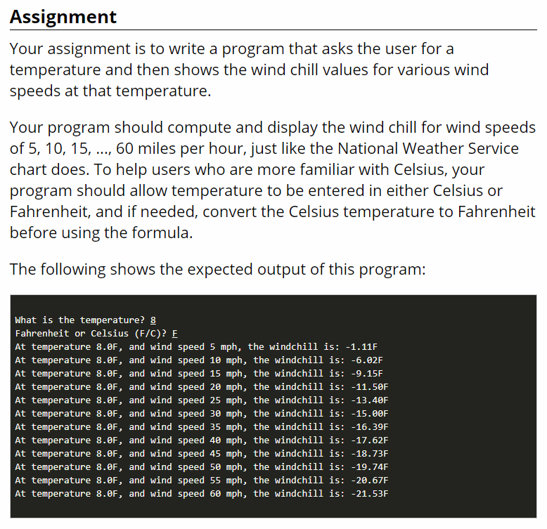 Solved Overview When it's cold outside and the wind is | Chegg.com