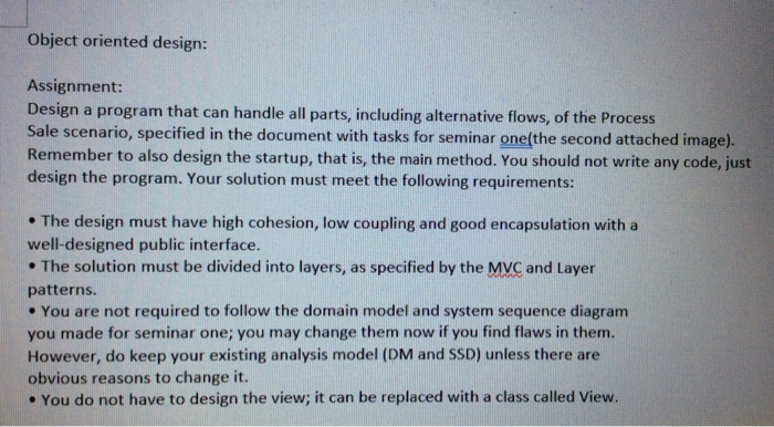 Object oriented design: Assignment: Design a program | Chegg.com