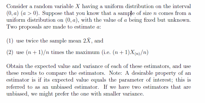 Solved Consider a random variable X having a uniform | Chegg.com