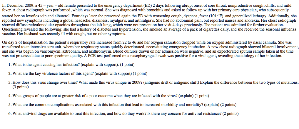 Solved In December 2009, a 45-year-old female presented to | Chegg.com