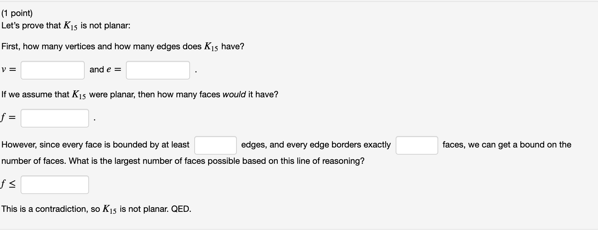 Solved (1 point) Are the following statements true or false?