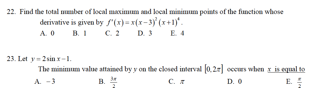 Solved 22. Find the total number of local maximum and local | Chegg.com