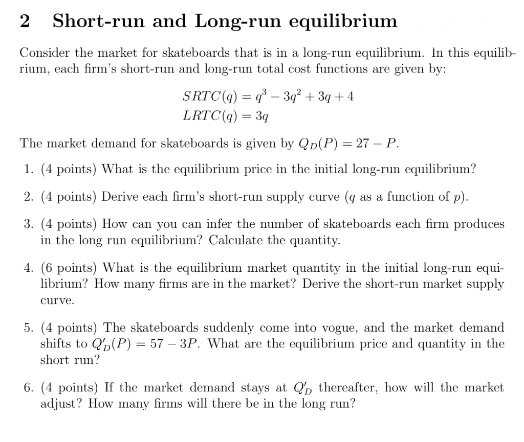 How to find short run equilibrium price