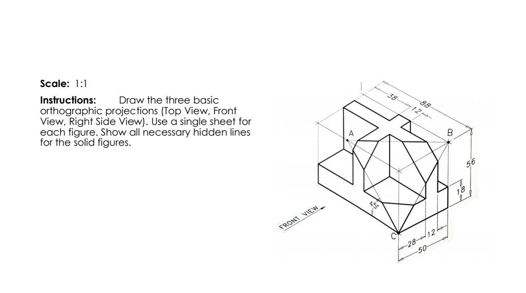 Solved 38 88 12 Scale: 1:1 Instructions: Draw The Three 