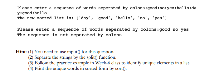 Solved Q4 (2 points): Strings and Lists: Write a Python | Chegg.com
