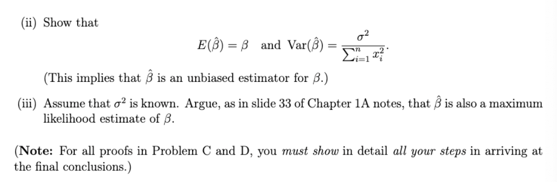 Solved Problem D. Consider A Simple Linear Regression Model | Chegg.com