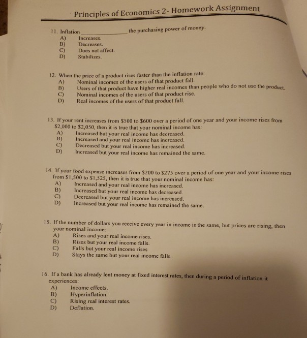 money assignment economics