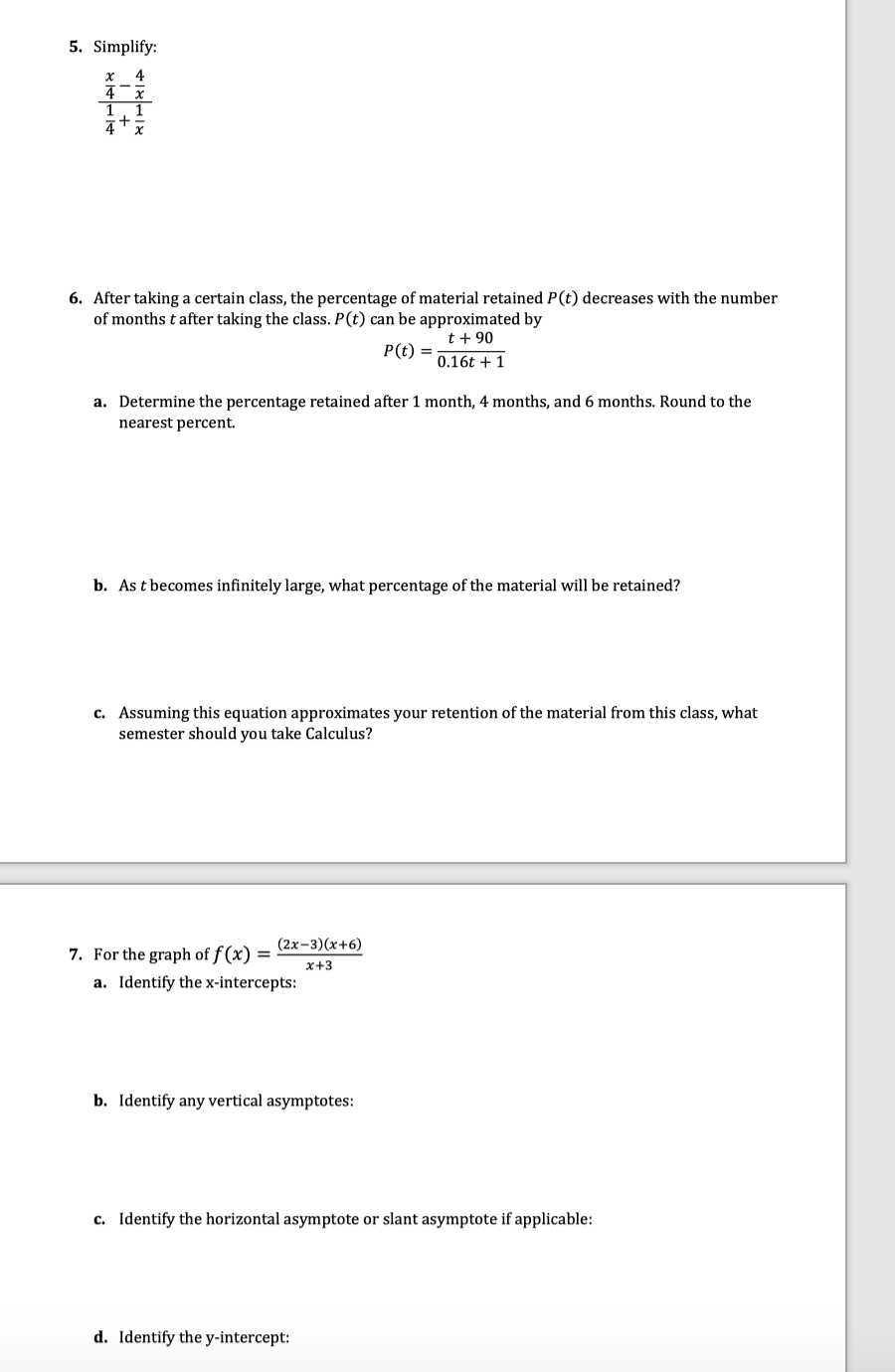 Solved Each question is worth 5 points. Show all work as | Chegg.com