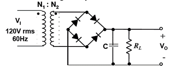 Solved Consider the rectifier circuit shown, where the ac | Chegg.com