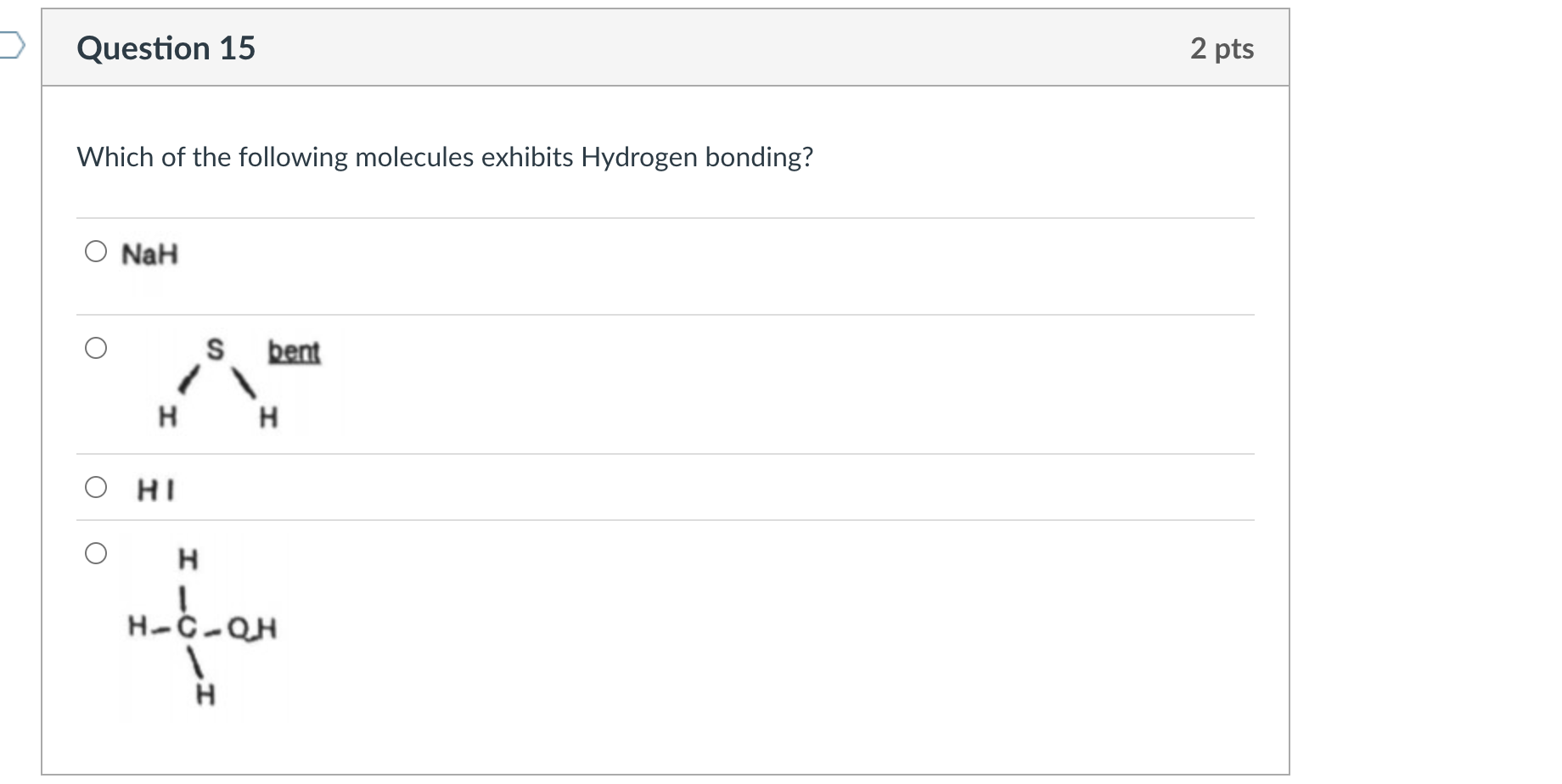 Solved Question 15 2 pts Which of the following molecules | Chegg.com