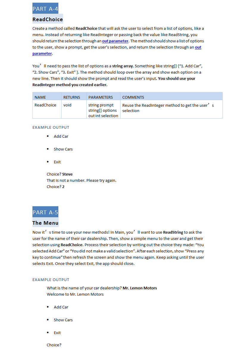 Solved Part 1 Project Setup Create C Console Application