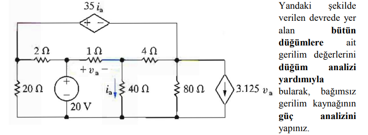 Solved Perform the power analysis of the independent voltage | Chegg.com