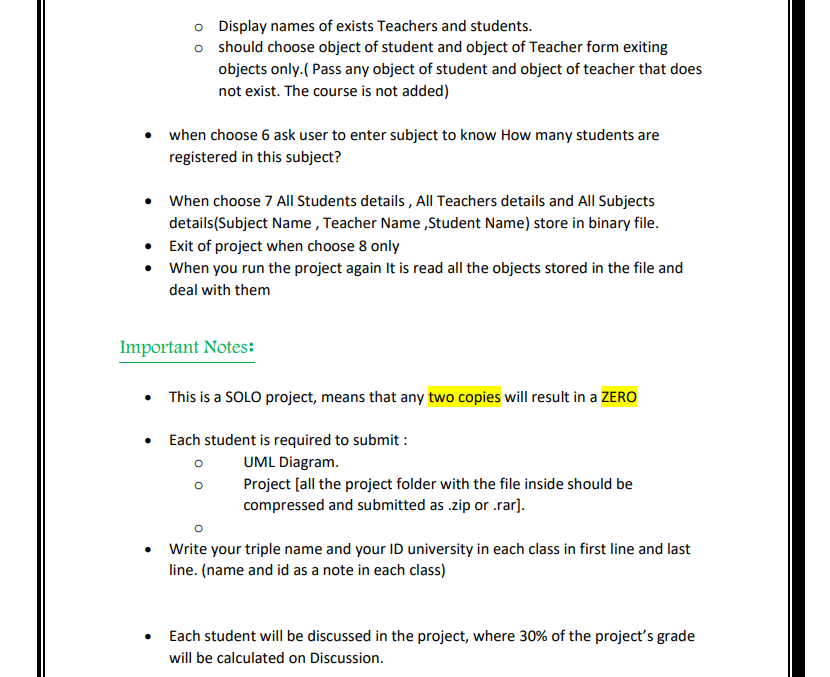 Solved School Management System project Use OOP principles | Chegg.com