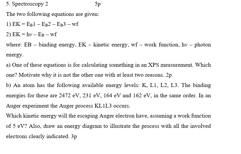 Solved 5p 5. Spectroscopy 2 The two following equations are