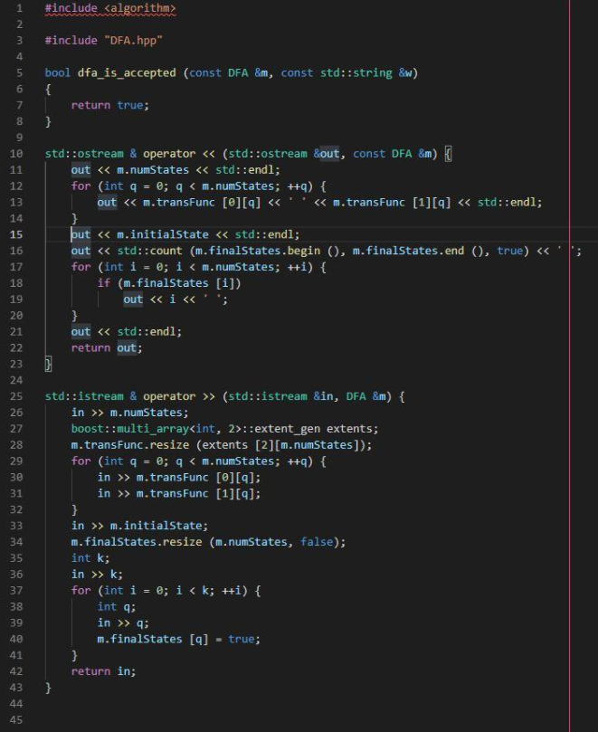 Solved Attached are the files DFA.hpp and DFA.cpp for a | Chegg.com