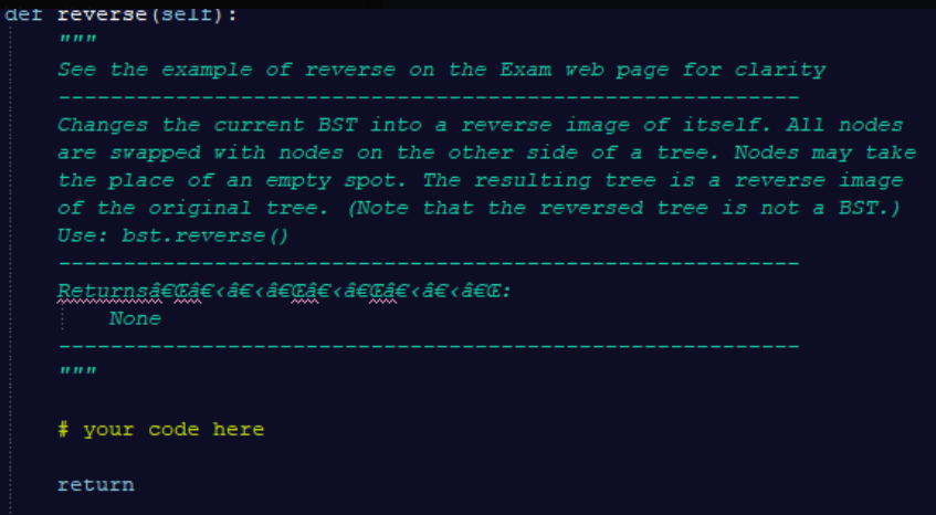 def reverse (self): See the example of reverse on the | Chegg.com