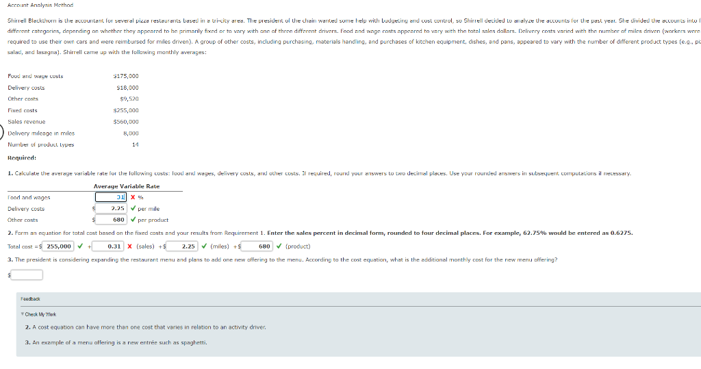 Solved Account Analysis Method Shirrell Blackthorn is the | Chegg.com