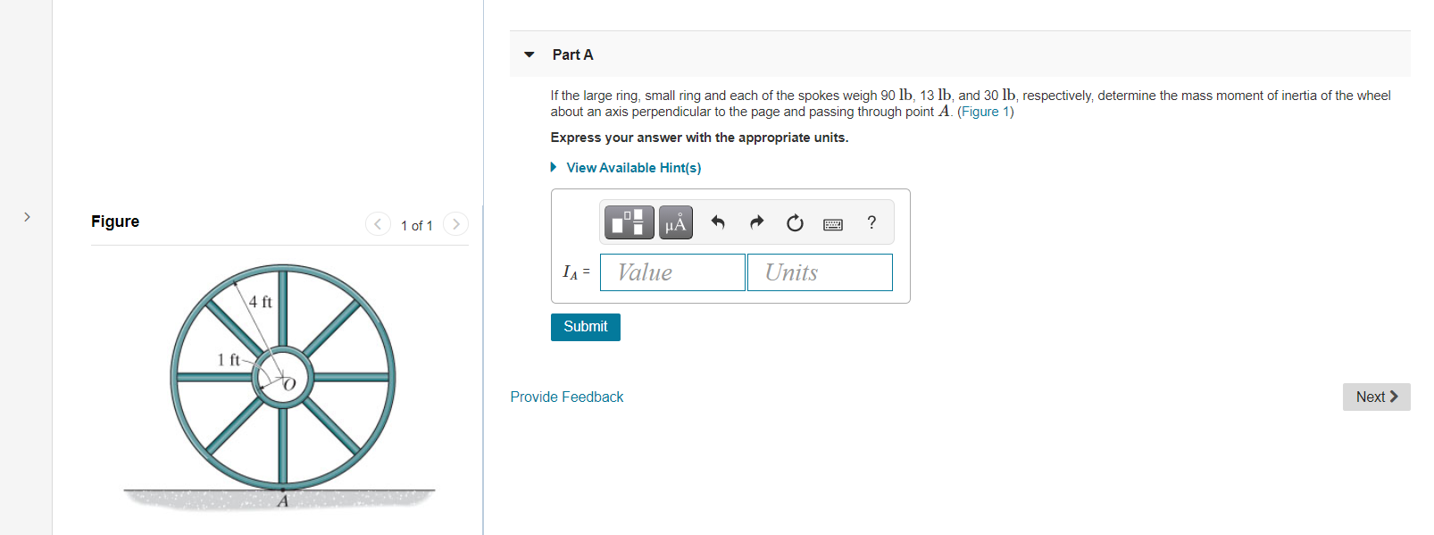 Solved Part A If the large ring, small ring and each of the | Chegg.com