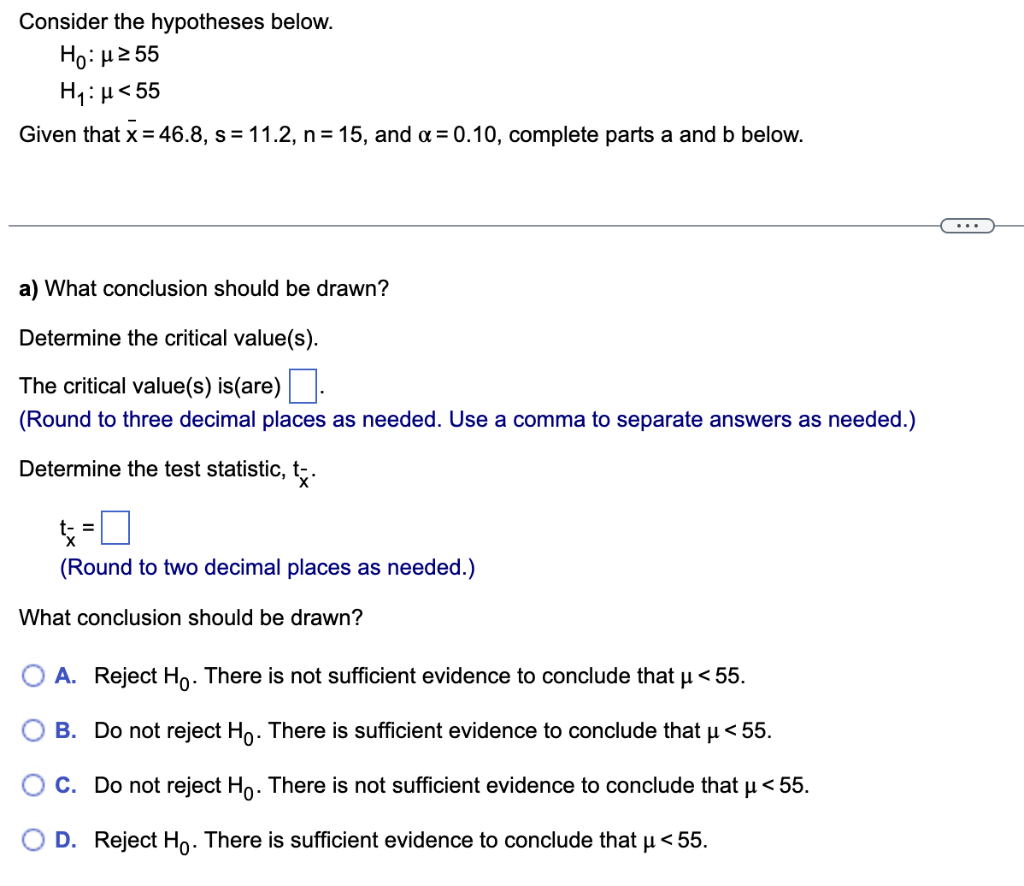 Solved Use technology to determine the pvalue for this