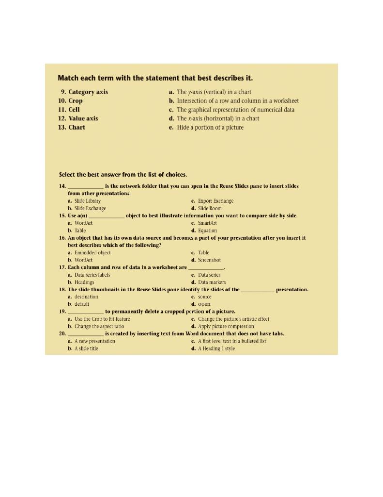 Solved Match each term with the statement that best | Chegg.com