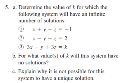 Solved 2 5. a. Determine the value of k for which the | Chegg.com