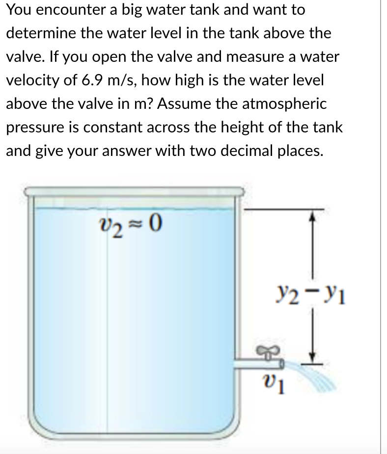 Solved You encounter a big water tank and want to determine | Chegg.com