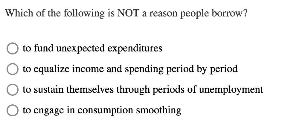 Solved Which of the following is NOT a reason people | Chegg.com