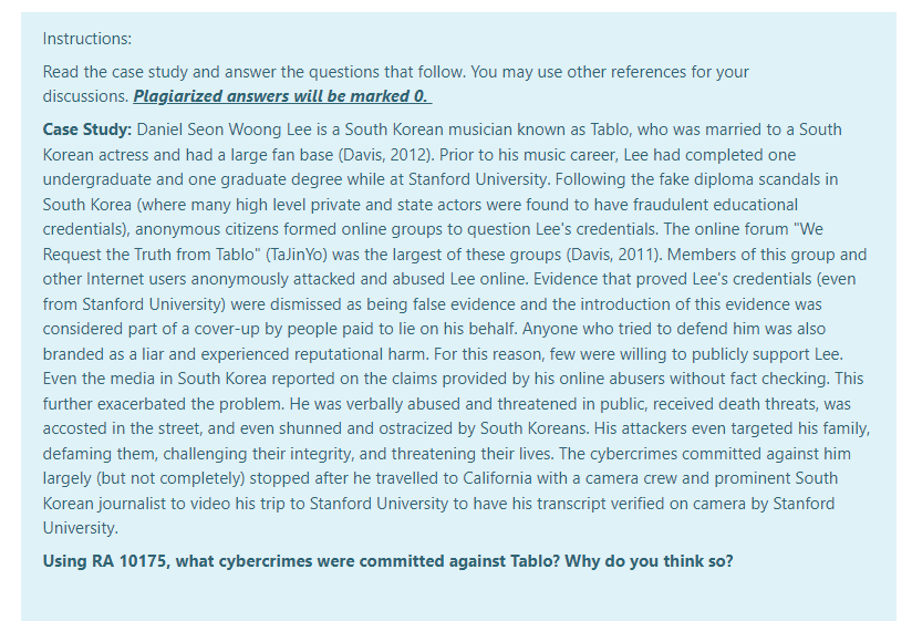 Solved Instructions: Read the case study and answer the | Chegg.com