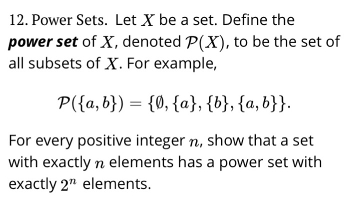 Solved Power Sets. Let X Be A Set. Define The Power Set Of | Chegg.com