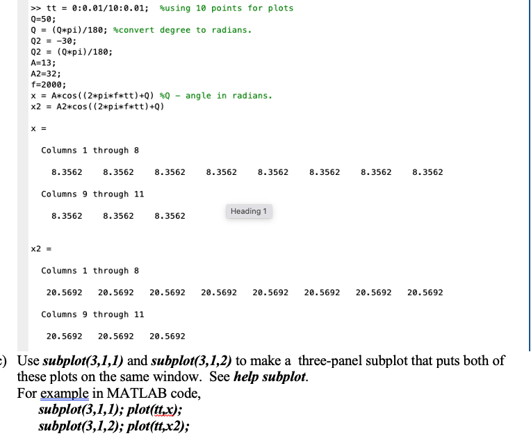 Solved 5. Subplots using MATLAB Generate two 2000 Hz | Chegg.com