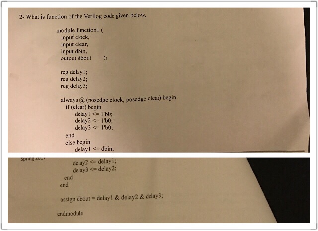 Solved What is function of the Verilog code given below. | Chegg.com
