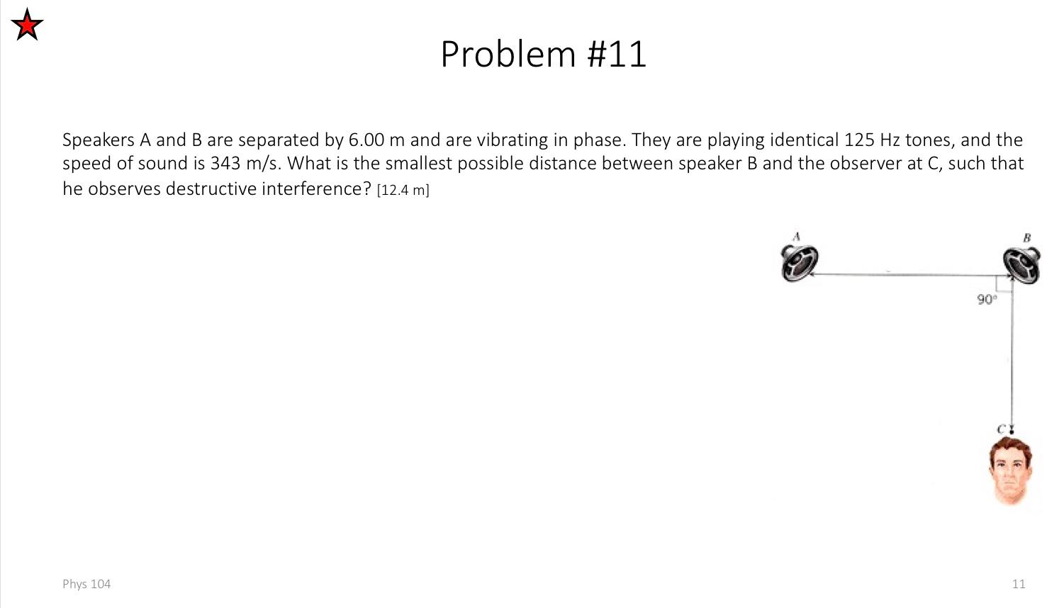 Solved Problem #11 Speakers A And B Are Separated By 6.00 M | Chegg.com