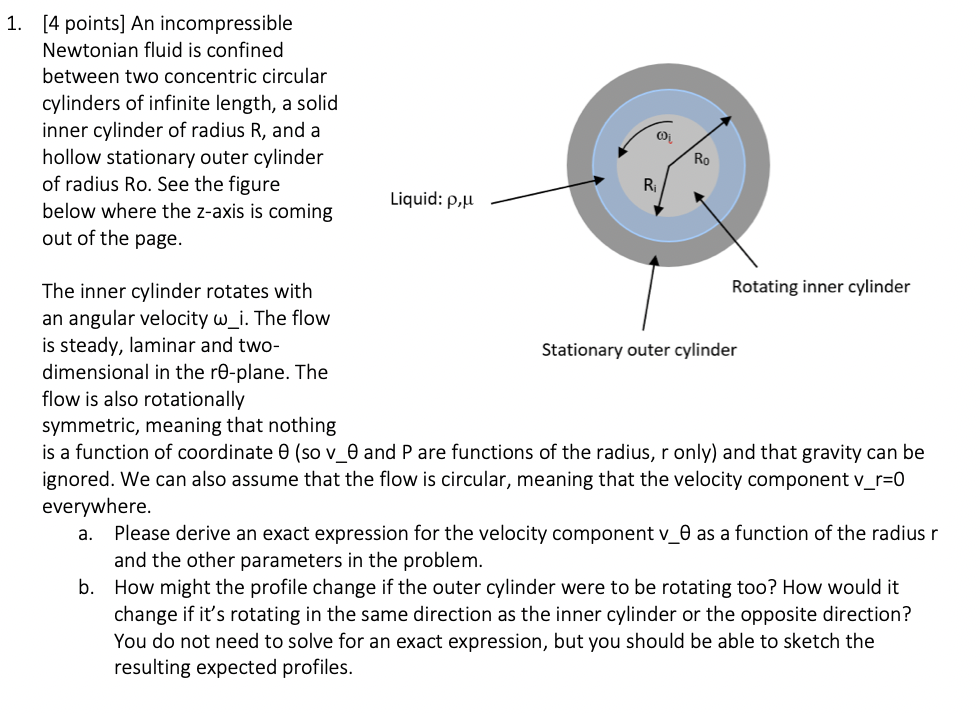 Solved 1. [4 points] An Newtonian fluid is