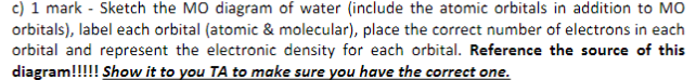 Solved c) 1 mark - Sketch the MO diagram of water (include | Chegg.com