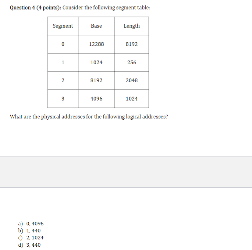 Solved Question 4 (4 points): Consider the following segment | Chegg.com