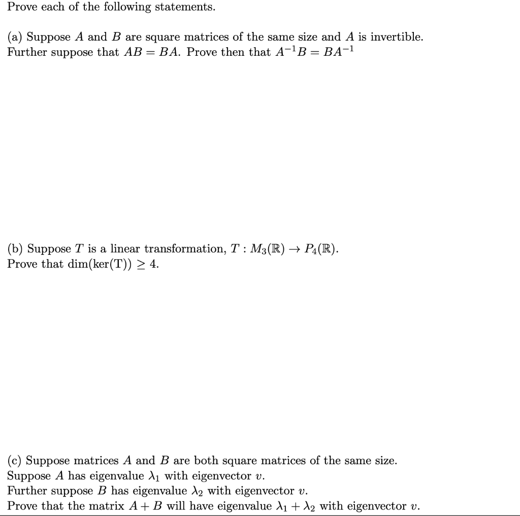 Solved Prove Each Of The Following Statements. (a) Suppose A | Chegg.com