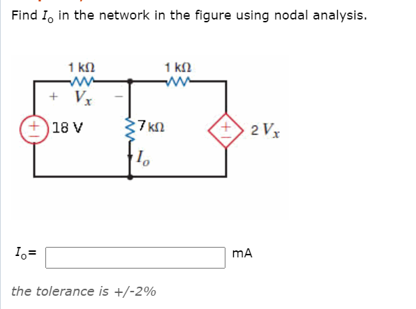 Solved Find 1, in the network in the figure using nodal | Chegg.com