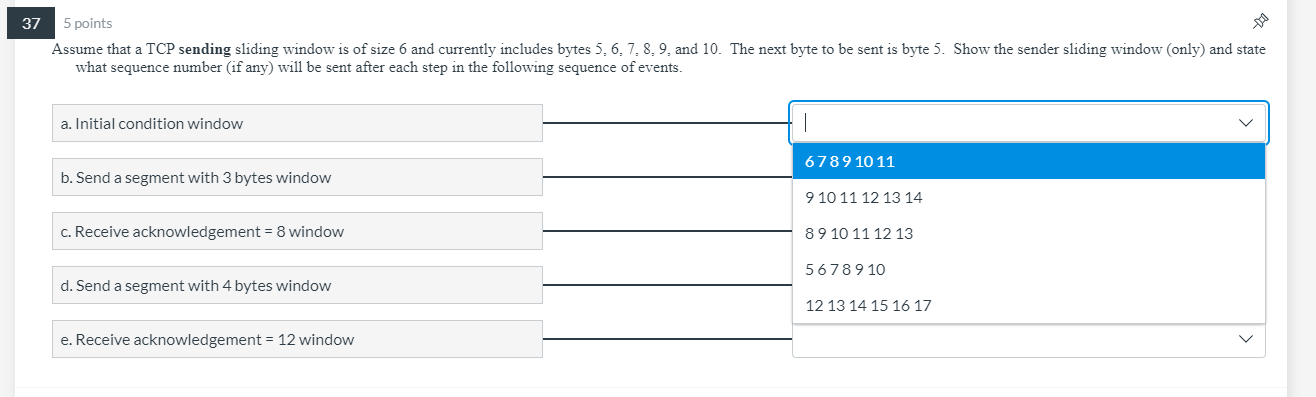 Solved 37 5 points Assume that a TCP sending sliding window | Chegg.com