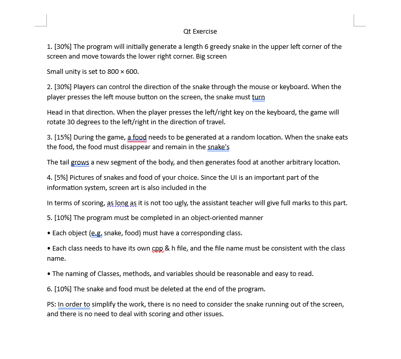 Solved Please solve this using QT Creator1. [30%] The | Chegg.com