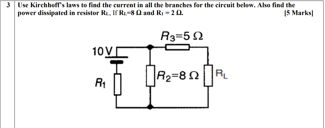 Solved 3 Use Kirchhoff's laws to find the current in all the | Chegg.com